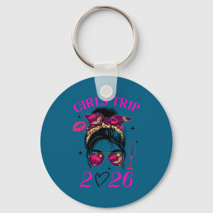Girls trip 2026 messy bun weekend besties vacay keychain