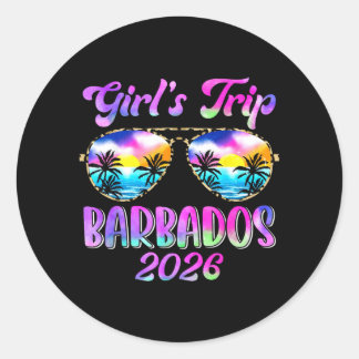 Girls Trip Barbados 2026 Summer Trip Weekend Classic Round Sticker