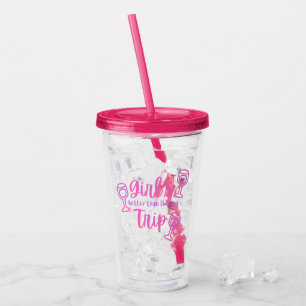 Girl's Trip - Better Than Therapy with Wineglasses Acrylic Tumbler