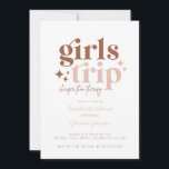 Girls Trip Cheaper than Therapy Blank Card<br><div class="desc">A girls trip IS cheaper than therapy!! Use this Invitation to invite all the fabulous girls on your getaway. Design features a retro san-serif font in brown and pink that says Girls Trip with handwritten text that says "cheaper than therapy."</div>