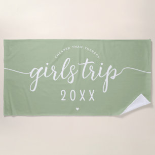 Girls Trip Cheaper Than Therapy Custom Vacation Beach Towel