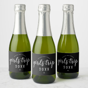 Girls Trip Cheaper Than Therapy Custom Vacation Sparkling Wine Label