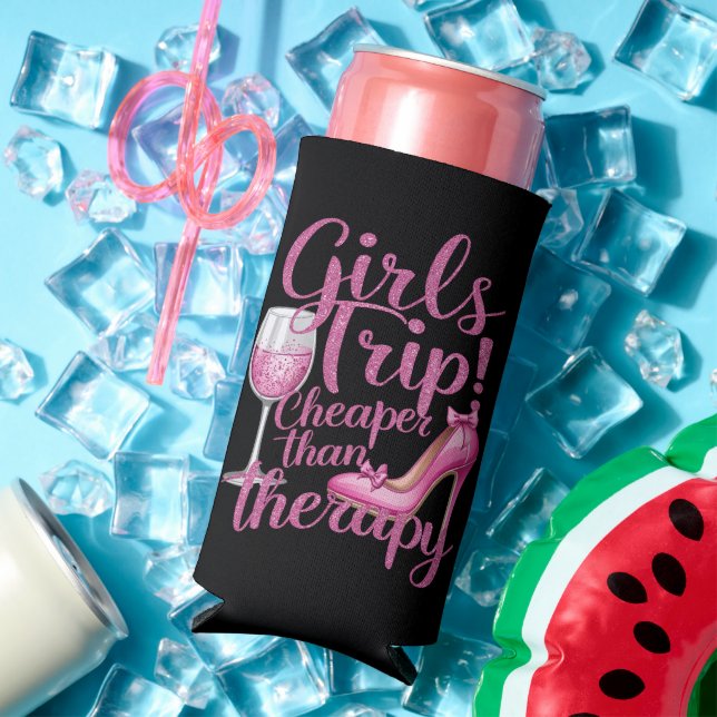Girls Trip Cheaper Than Therapy Weekend Wine Party Seltzer Can Cooler (In Situ Summer)