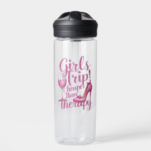Girls Trip Cheaper Than Therapy Weekend Wine Party Water Bottle