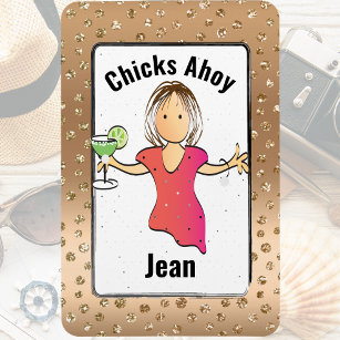 Girls Trip Chicks Ahoy Funny for Her Cruise Door Magnet