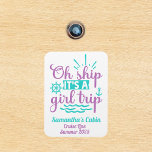 Girls Trip Cruise Vacation Ship Door Magnet<br><div class="desc">This design may be personalized in the area provided by changing the photo and/or text. Or it can be customized by clicking Personalize this Template and then choosing the click to customize further option and delete or change the colour of the background, add text, change the text colour or style,...</div>