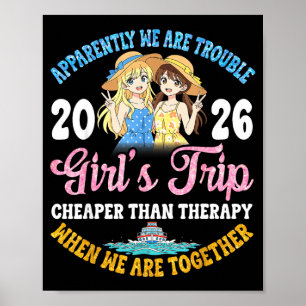 Girls Trip Hilarious Friends Fun Boat Ocean Travel Poster