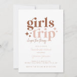 Girls Trip   Itinerary Combo Invitation<br><div class="desc">A girls trip IS cheaper than therapy!! Use this Invitation to invite all the fabulous girls on your getaway. Design features a retro san-serif font in brown and pink that says Girls Trip with handwritten text that says "cheaper than therapy." On the back you can customize all the events of...</div>