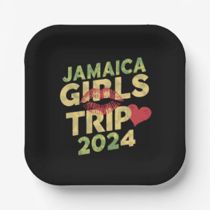 Girls Trip Jamaica 2024 Weekend Summer Vacation Paper Plate