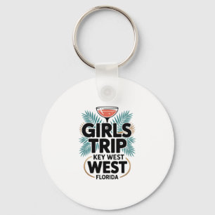 Girl's Trip Key West Women Girls Besties Florida V Keychain