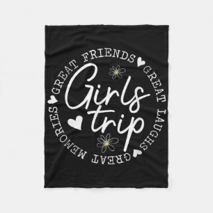 Girls Trip Matching Besties Summer Vacation Travel Fleece Blanket