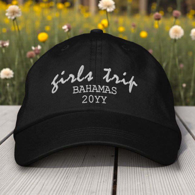 Girls Trip Modern Script Typography Personalized Embroidered Hat (Creator Uploaded)