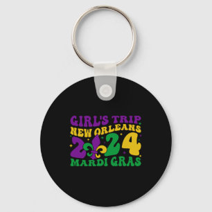 Girl's Trip New Orleans 2024 Mardi Gras Apparel  Keychain