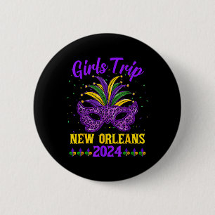 Girls Trip New Orleans 2024 Mardi Gras Mask Friend 2 Inch Round Button