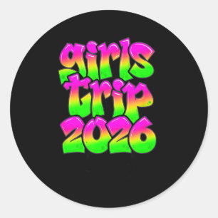 Girls Trip New Orleans Louisiana 2026 Graffiti Gre Classic Round Sticker