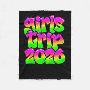 Girls Trip New Orleans Louisiana 2026 Graffiti Gre Fleece Blanket