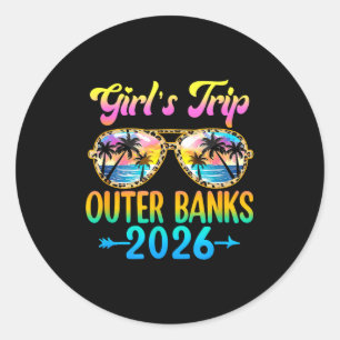 Girl's Trip Outer Banks 2026 Summer Vacation Sungl Classic Round Sticker