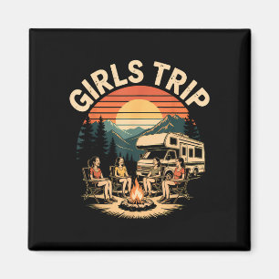 Girls trip rv camping camper friends journey magnet