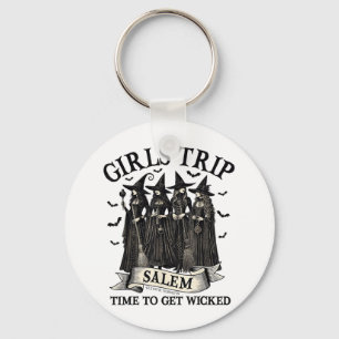 Girls Trip Salem Witch Halloween Salem Machusetts Keychain
