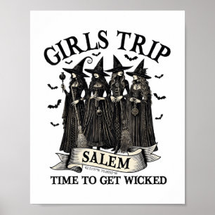 Girls Trip Salem Witch Halloween Salem Machusetts Poster