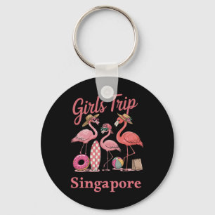 Girls Trip Singapore Vacation Travel Keychain