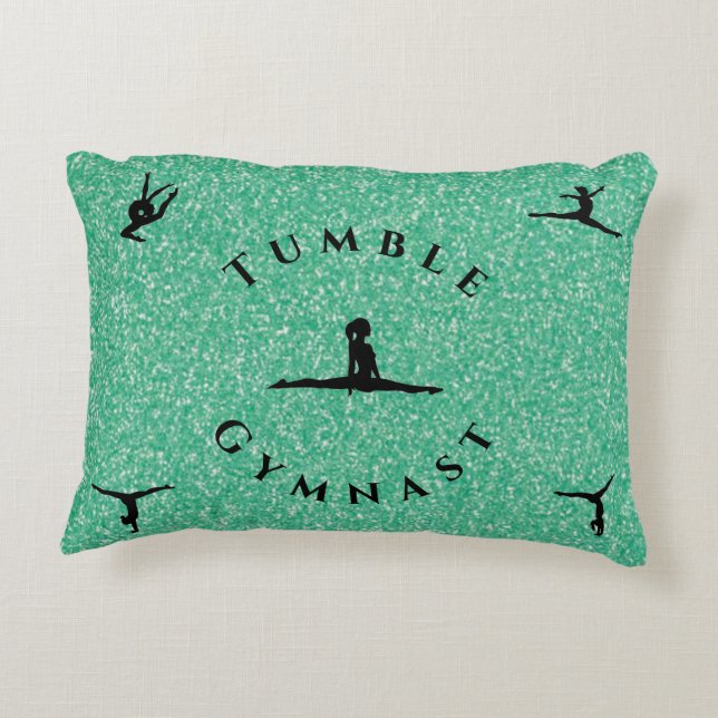 Girls Tumble Gymnast Gymnastics Pillow (Back)
