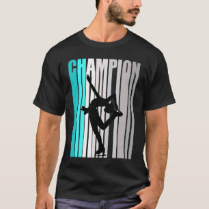 Girls Turquoise Ice Skating Champion Ice Skating T T-Shirt