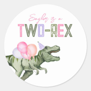 Girl's Two-Rex Party Stickers 