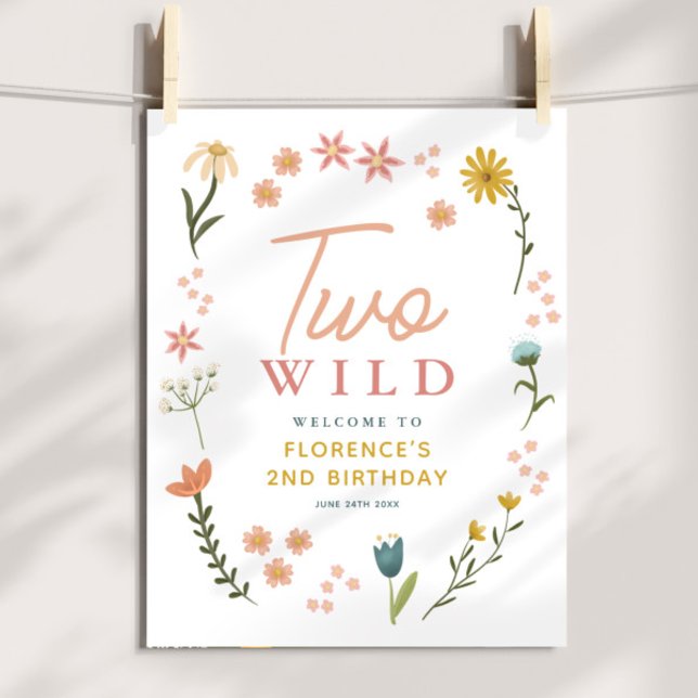 Girls Two Wild Boho Birthday Welcome Sign (Creator Uploaded)