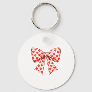 Girls Valentine Heart Bow Cute Valentines Day Teen Keychain