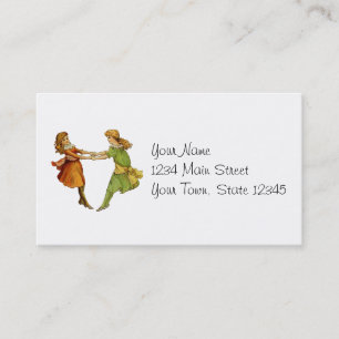 Girls Vintage Best Friends Business Card