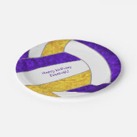 girl's volleyball birthday party purple gold