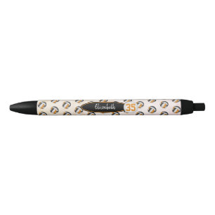 girls volleyball black orange personalized black ink pen