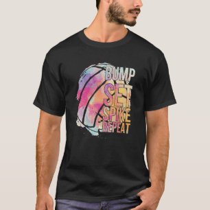 Girls Volleyball Bump Set Spike Repeat Volleyball  T-Shirt