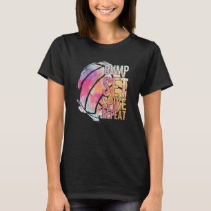 Girls Volleyball Bump Set Spike Repeat Volleyball T-Shirt