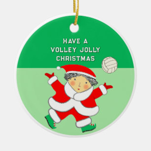 Girls Volleyball Christmas Collectable Ceramic Ornament