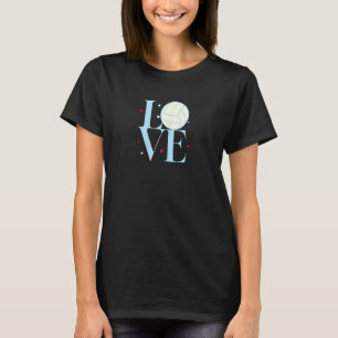 GIRLS VOLLEYBALL LOVE Sports Heart Hearts T-Shirt