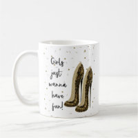 Girls Wanna Have Fun Gold Black High Heels