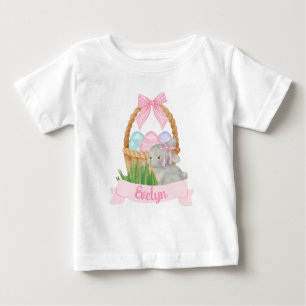 Girls Watercolor Easter Basket Baby T-Shirt