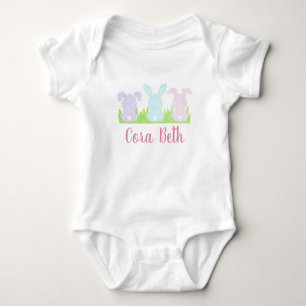 Girl's Watercolor Easter Bunny Baby Bodysuit