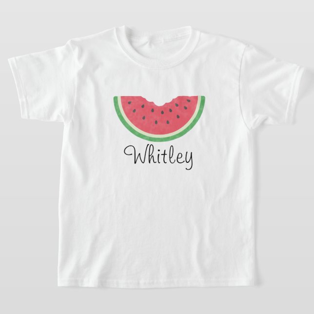 Girls Watercolor Watermelon T-Shirt (Laydown)