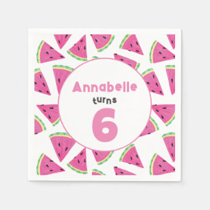 Girls Watermelon Birthday Party Paper Plates Napkin