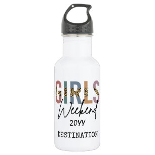 Girls Weekend Cheetah Print Girls trip getaway 532 Ml Water Bottle