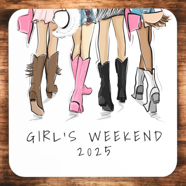 Girls Weekend Cowboy Boots Favour Coaster (Creator Uploaded)