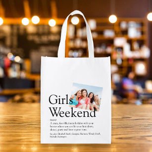 Girls Weekend Definition Personalized Photo Reusable Grocery Bag