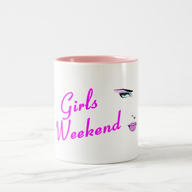 Girls Weekend (Face) Two-Tone Coffee Mug (Center)