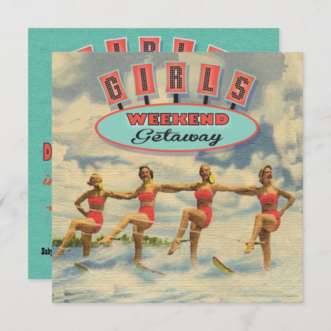 Girls Weekend Getaway Baby Shower Invitations (Front/Back)