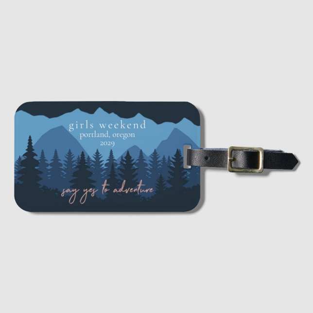 Girls Weekend Personalized Luggage Tag (Front Horizontal)