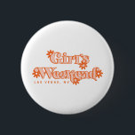 Girls Weekend Retro Bachelorette Party Bride 2 Inch Round Button<br><div class="desc">Start the party weekend right with this fun and retro Girls Weekend button that is perfect for bachelorette and birthday parties! Features a 70's inspired groovy orange daisies and a trendy and retro-modern inspired font. Easily customize with your city and state in the personalization option above.</div>