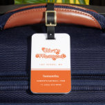 Girls Weekend Retro Bachelorette Party Bride Luggage Tag<br><div class="desc">Start the party weekend right with this fun and retro Girls Weekend luggage tag that is perfect for bachelorette and birthday parties! Features a 70's inspired groovy orange daisies and a trendy and retro-modern inspired font. Easily customize with your city and state, name, email, and phone number using the personalization...</div>